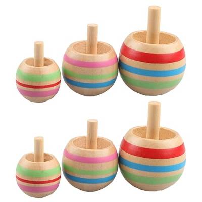6pcs Holz Gyros Tabletop Gyro Flipover Tops Nostalgisches Geschenk Für Erwachsene Kinderparty Bevorzugt Desktop Gyroskopes Sensorisches Zappel Für Teenager Sensorische von HYBEW